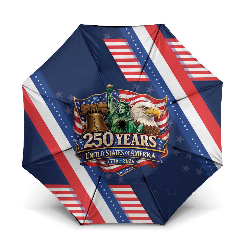 America 250th Anniversary Umbrella USA 1776-2026 Patriotic Eagle