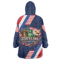 America 250th Anniversary Wearable Blanket Hoodie USA 1776-2026 Patriotic Eagle
