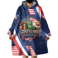 America 250th Anniversary Wearable Blanket Hoodie USA 1776-2026 Patriotic Eagle