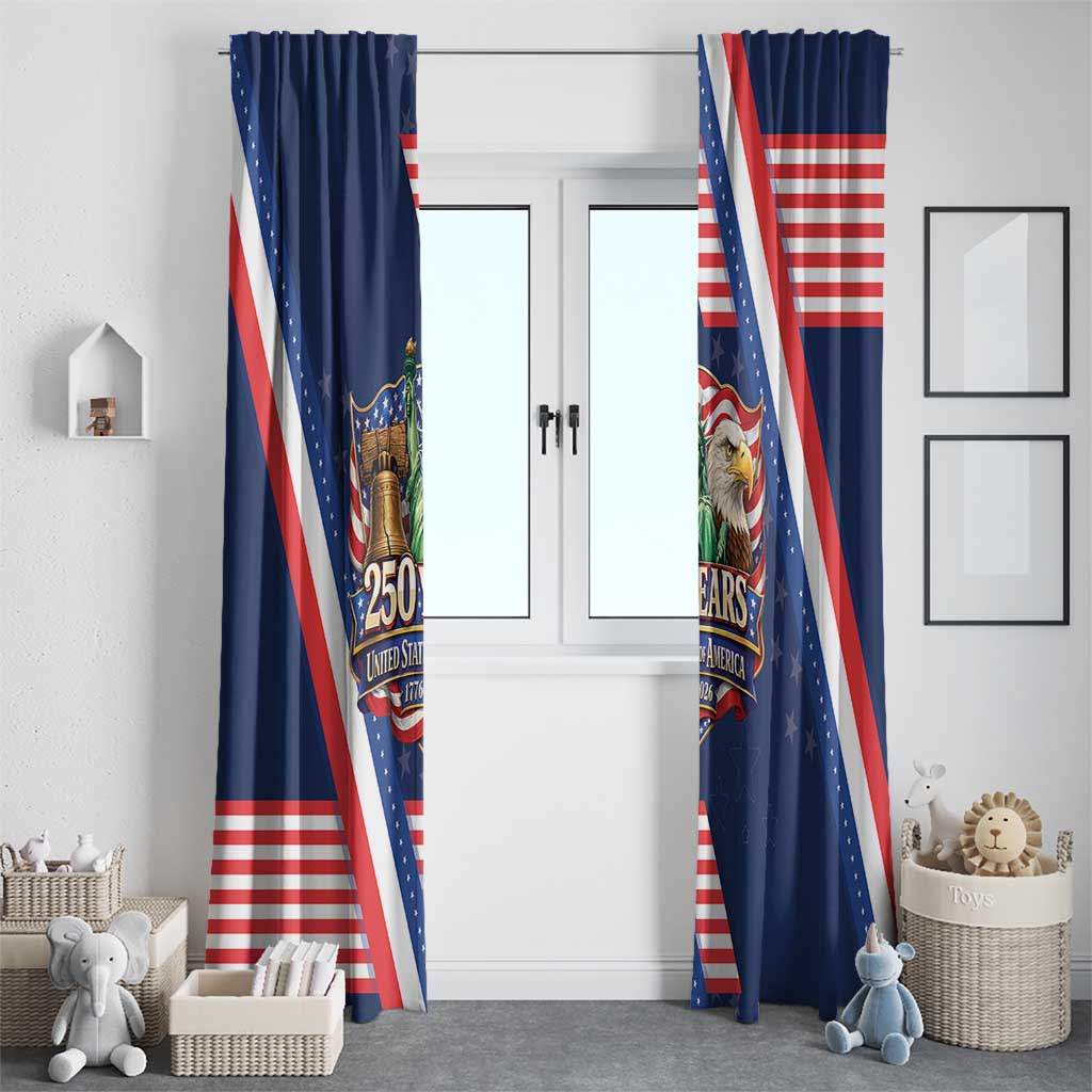 America 250th Anniversary Window Curtain USA 1776-2026 Patriotic Eagle