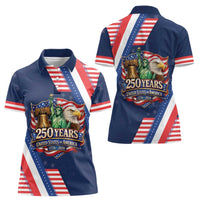 America 250th Anniversary Women Polo Shirt USA 1776-2026 Patriotic Eagle