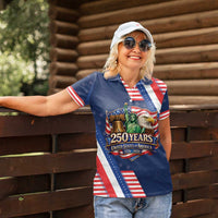 America 250th Anniversary Women Polo Shirt USA 1776-2026 Patriotic Eagle