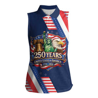 America 250th Anniversary Women Sleeveless Polo Shirt USA 1776-2026 Patriotic Eagle