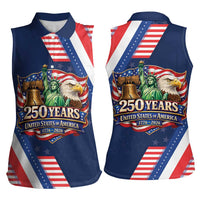 America 250th Anniversary Women Sleeveless Polo Shirt USA 1776-2026 Patriotic Eagle