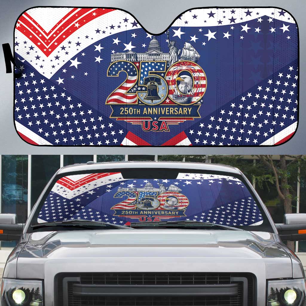 USA 250 Years of Freedom Auto Sun Shade All American Pride