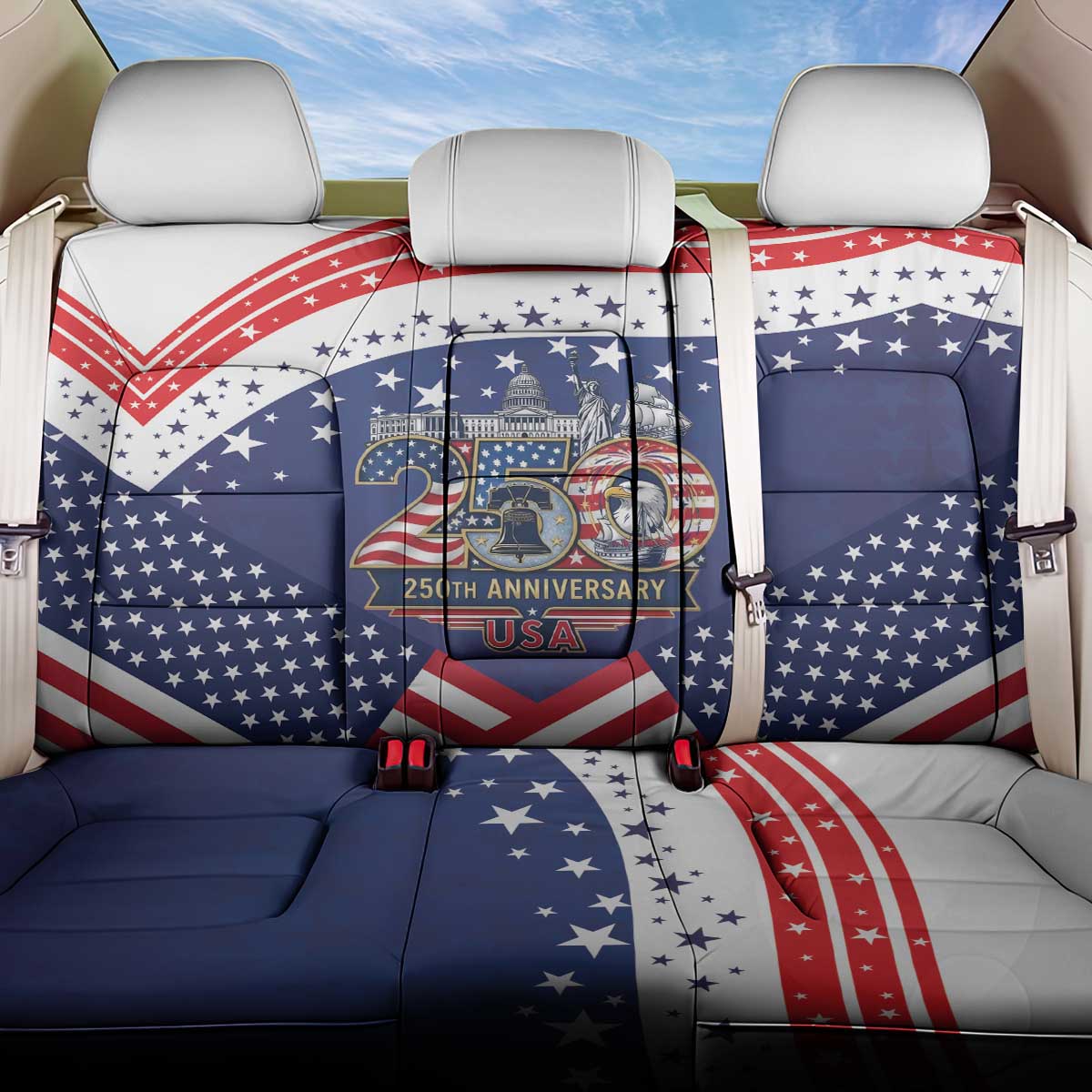 USA 250 Years of Freedom Back Car Seat Cover All American Pride