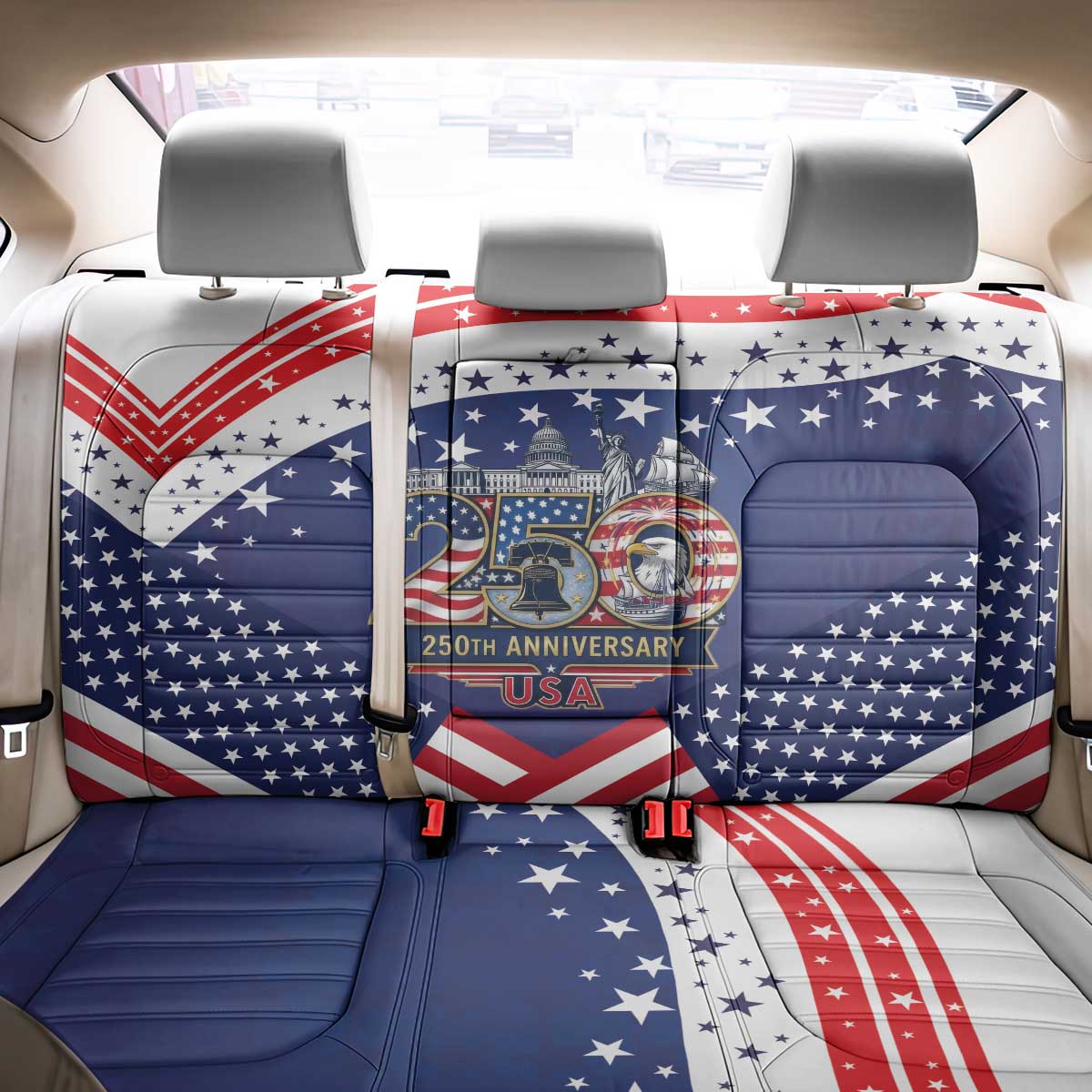 USA 250 Years of Freedom Back Car Seat Cover All American Pride
