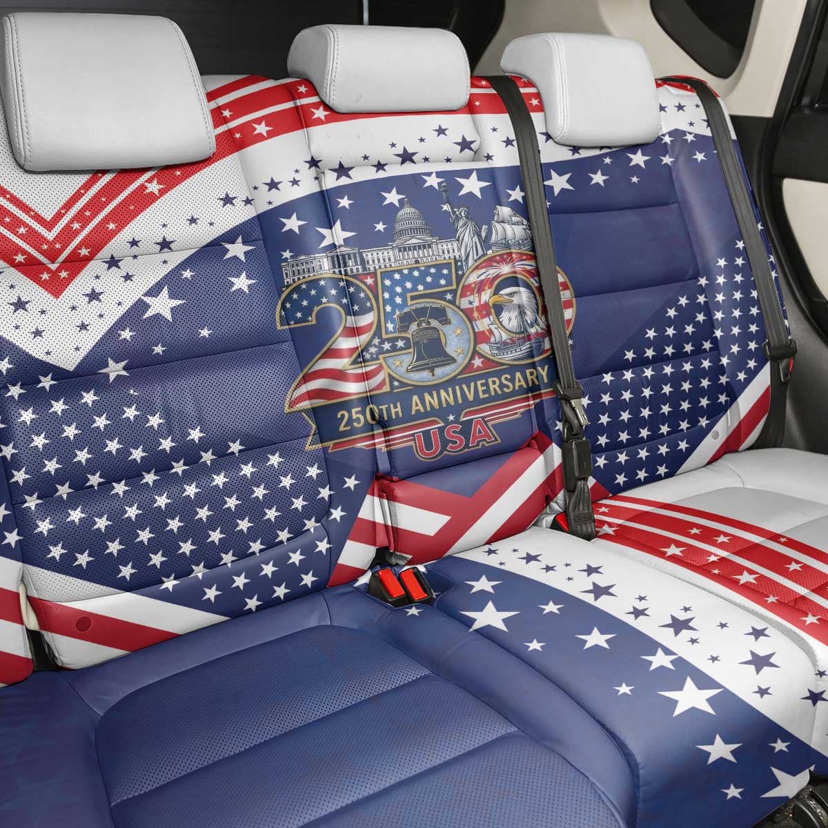 USA 250 Years of Freedom Back Car Seat Cover All American Pride