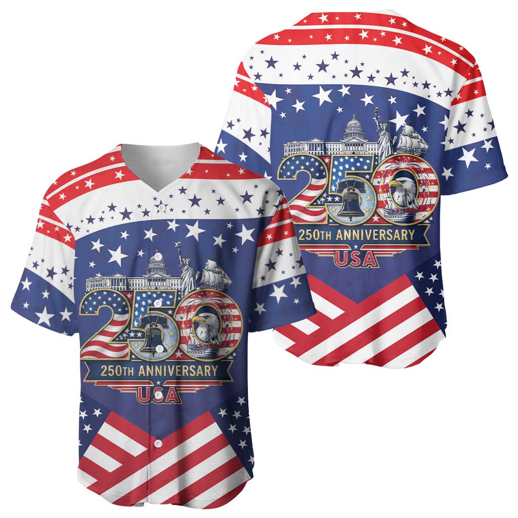 USA 250 Years of Freedom Baseball Jersey All American Pride