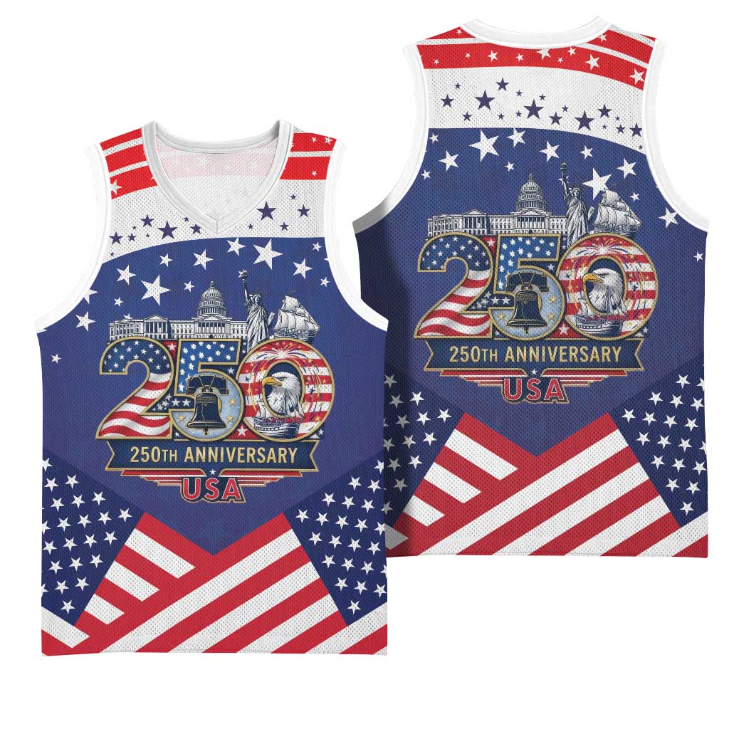 USA 250 Years of Freedom Basketball Jersey All American Pride