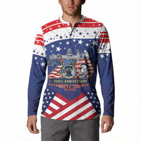 USA 250 Years of Freedom Button Sweatshirt All American Pride