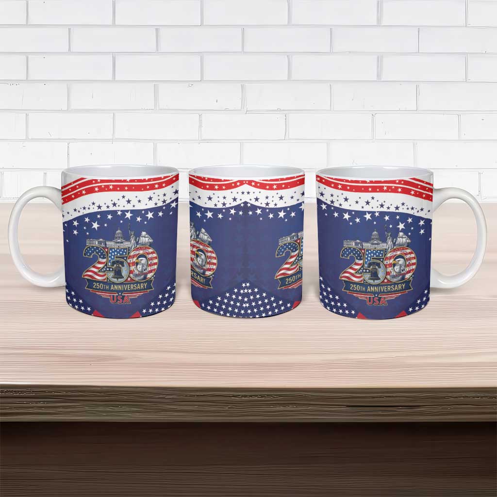 USA 250 Years of Freedom Ceramic Mug All American Pride