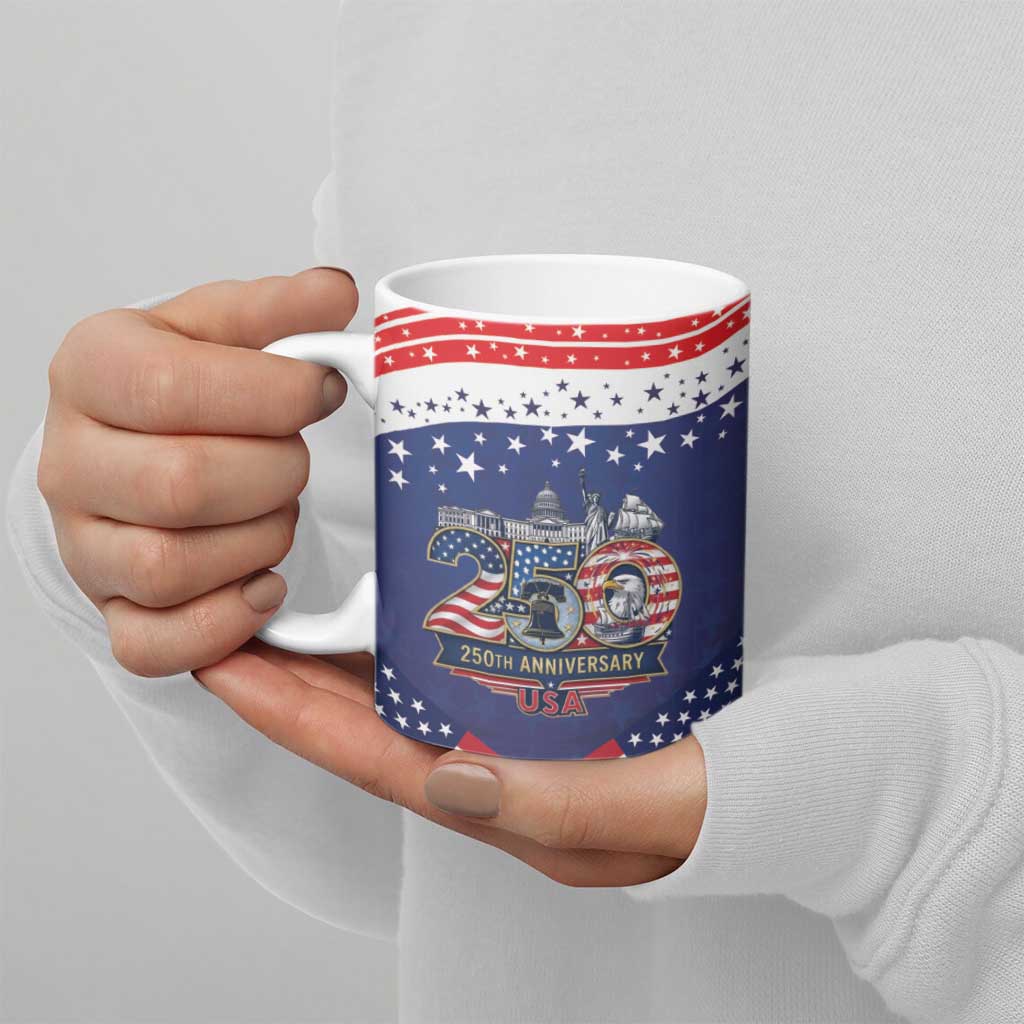 USA 250 Years of Freedom Ceramic Mug All American Pride