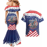 USA 250 Years of Freedom Couples Matching Mermaid Dress and Hawaiian Shirt All American Pride