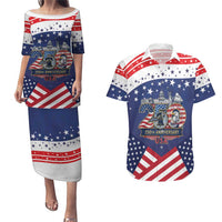 USA 250 Years of Freedom Couples Matching Puletasi and Hawaiian Shirt All American Pride