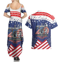USA 250 Years of Freedom Couples Matching Summer Maxi Dress and Hawaiian Shirt All American Pride