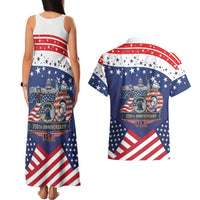 USA 250 Years of Freedom Couples Matching Tank Maxi Dress and Hawaiian Shirt All American Pride