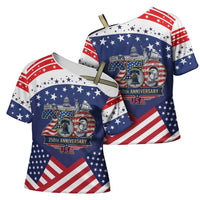 USA 250 Years of Freedom Cross Shoulder Shirt All American Pride