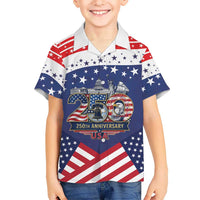 USA 250 Years of Freedom Family Matching Off Shoulder Maxi Dress and Hawaiian Shirt All American Pride