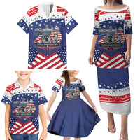USA 250 Years of Freedom Family Matching Puletasi and Hawaiian Shirt All American Pride