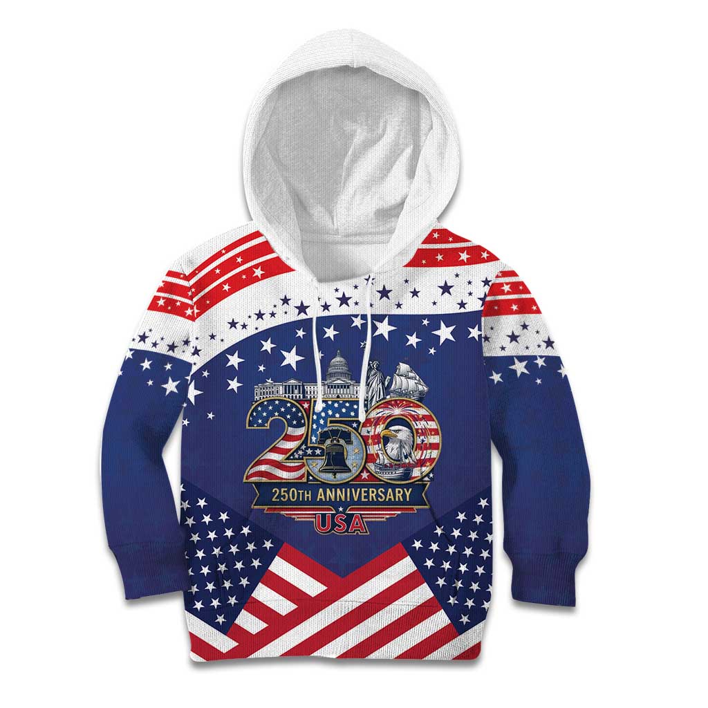 USA 250 Years of Freedom Kid Hoodie All American Pride