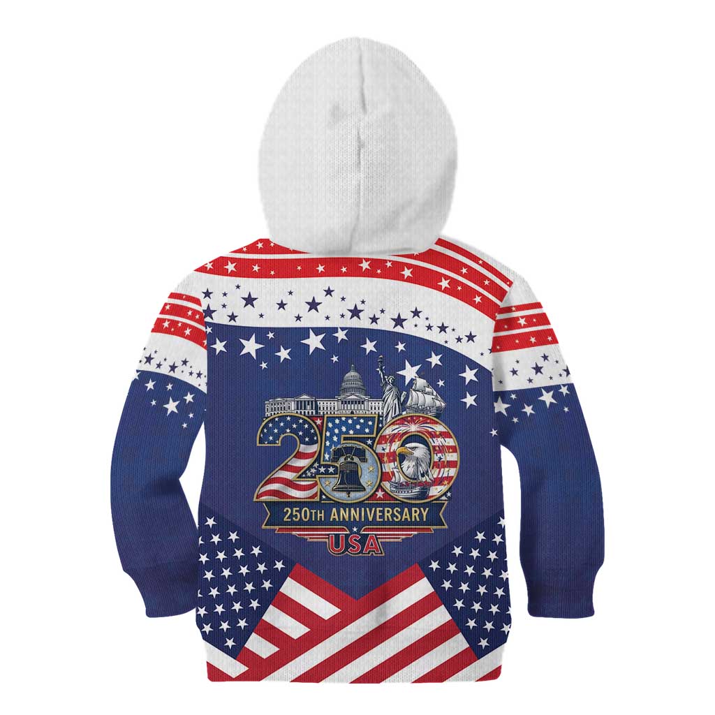 USA 250 Years of Freedom Kid Hoodie All American Pride