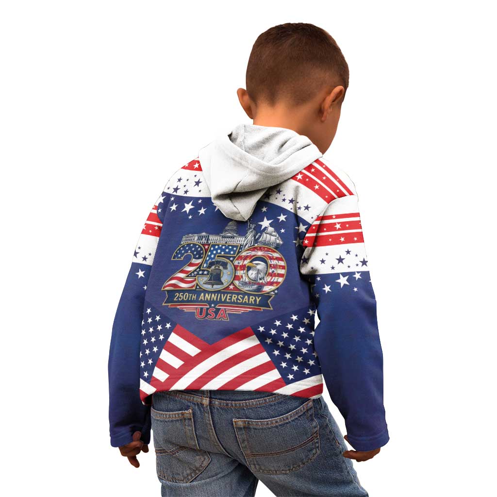 USA 250 Years of Freedom Kid Hoodie All American Pride