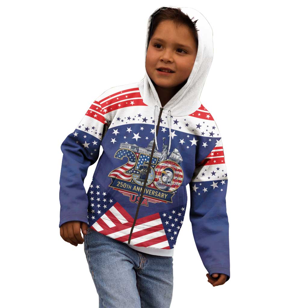 USA 250 Years of Freedom Kid Hoodie All American Pride