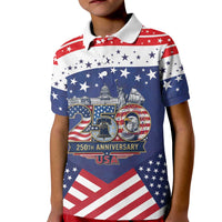 USA 250 Years of Freedom Kid Polo Shirt All American Pride