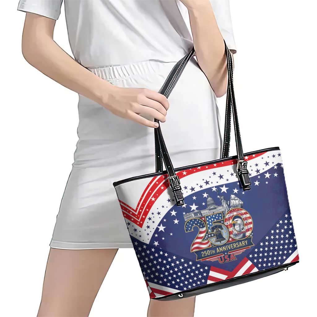 USA 250 Years of Freedom Leather Tote Bag All American Pride