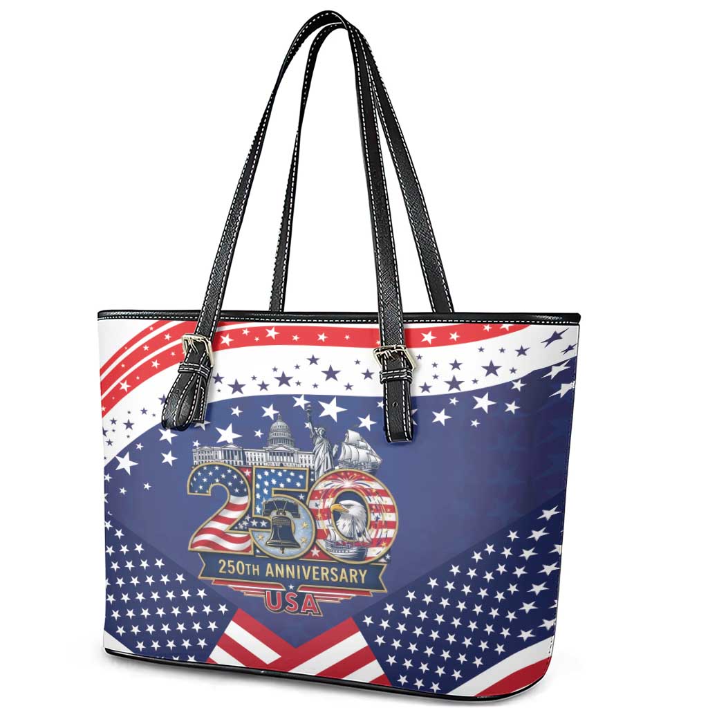 USA 250 Years of Freedom Leather Tote Bag All American Pride