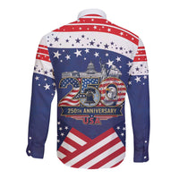 USA 250 Years of Freedom Long Sleeve Button Shirt All American Pride