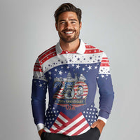 USA 250 Years of Freedom Long Sleeve Polo Shirt All American Pride