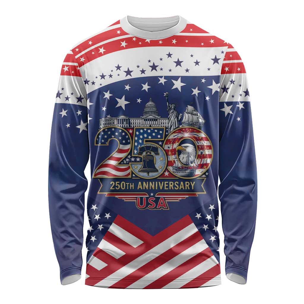 USA 250 Years of Freedom Long Sleeve Shirt All American Pride