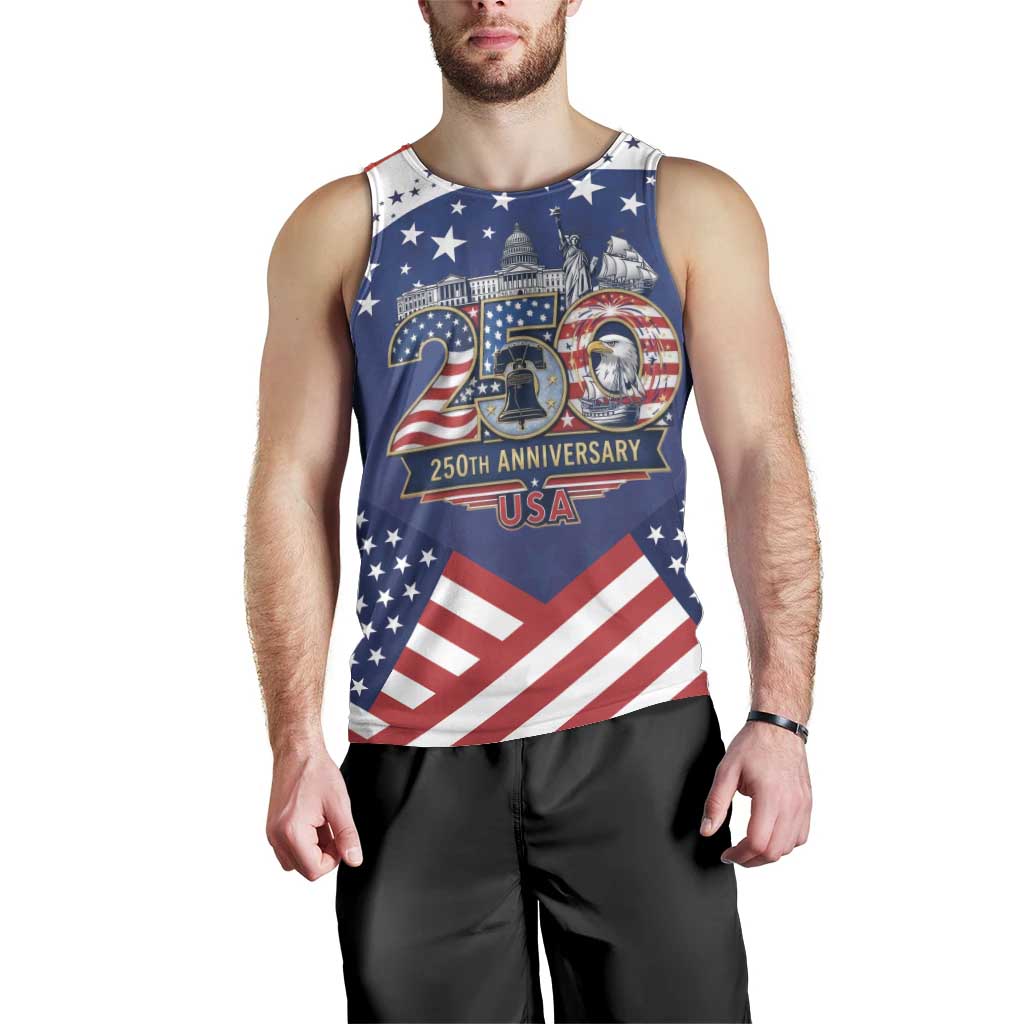 USA 250 Years of Freedom Men Tank Top All American Pride