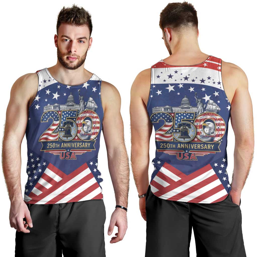 USA 250 Years of Freedom Men Tank Top All American Pride