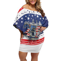 USA 250 Years of Freedom Off Shoulder Short Dress All American Pride