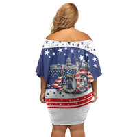 USA 250 Years of Freedom Off Shoulder Short Dress All American Pride