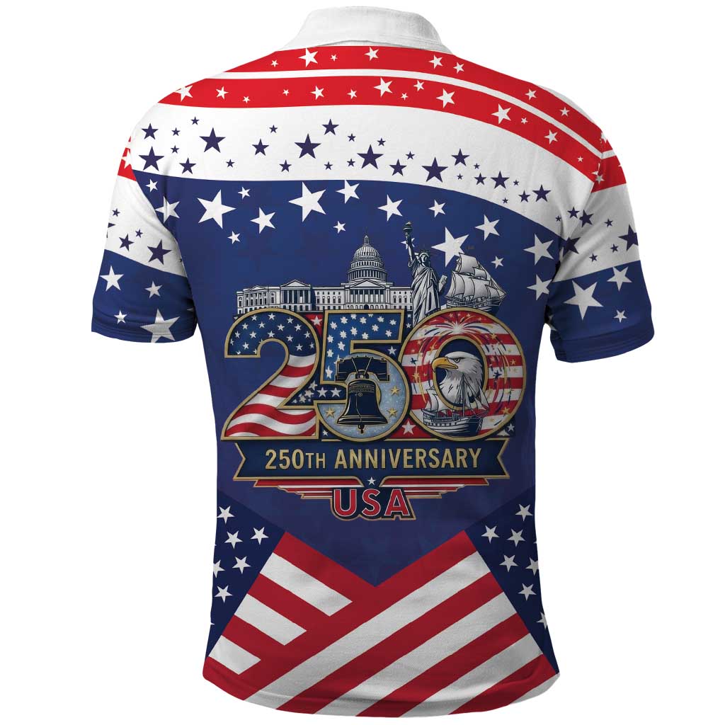 USA 250 Years of Freedom Polo Shirt All American Pride
