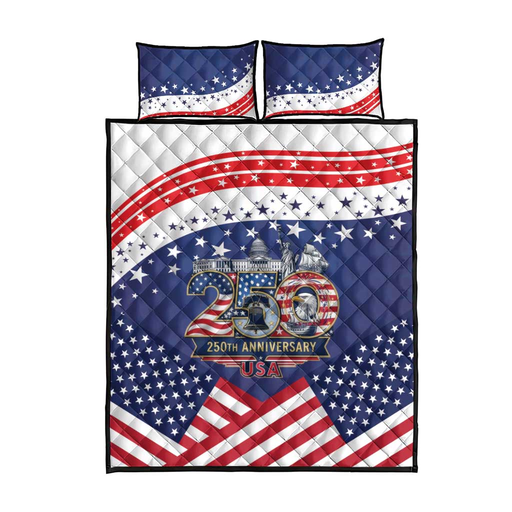 USA 250 Years of Freedom Quilt Bed Set All American Pride