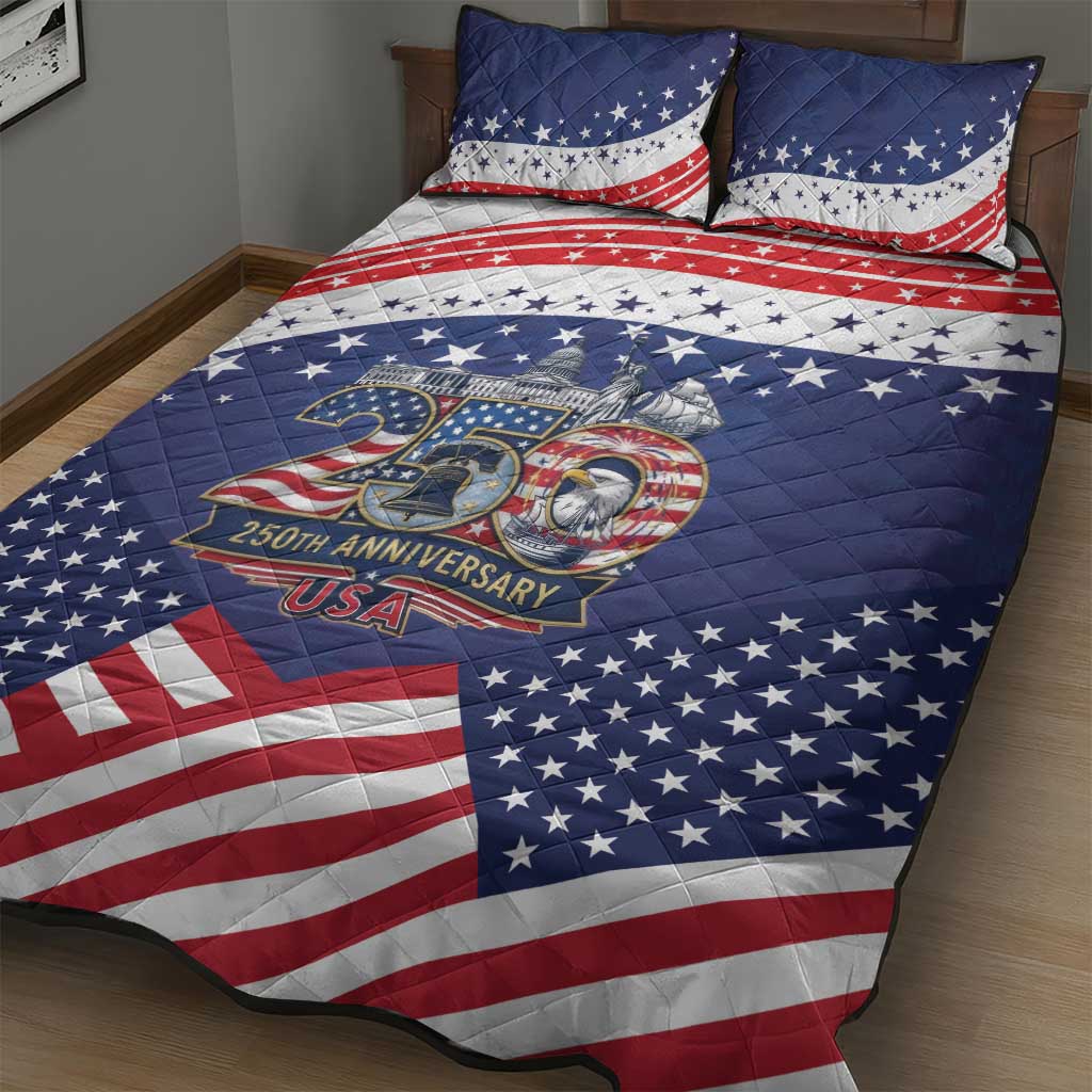 USA 250 Years of Freedom Quilt Bed Set All American Pride