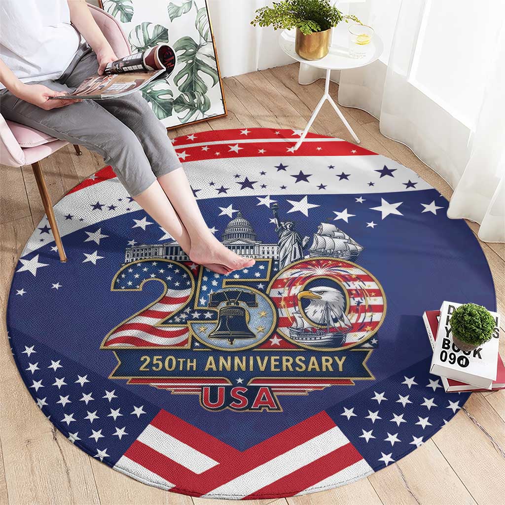 USA 250 Years of Freedom Round Carpet All American Pride