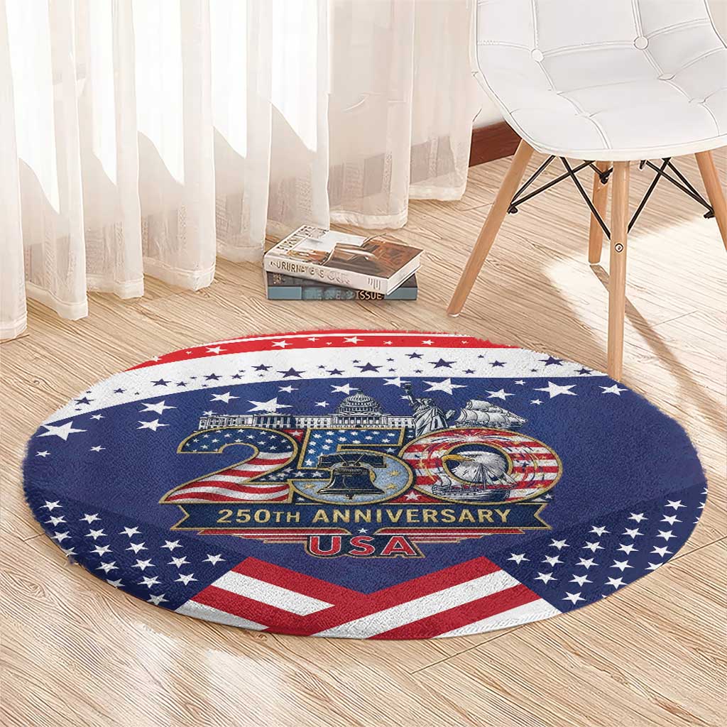 USA 250 Years of Freedom Round Carpet All American Pride