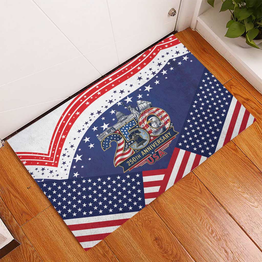 USA 250 Years of Freedom Rubber Doormat All American Pride