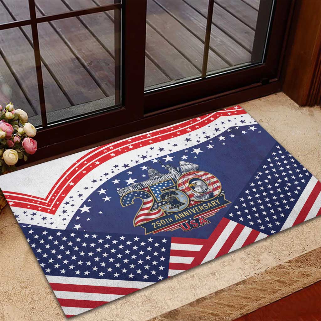 USA 250 Years of Freedom Rubber Doormat All American Pride