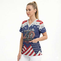 USA 250 Years of Freedom Scrub Top All American Pride
