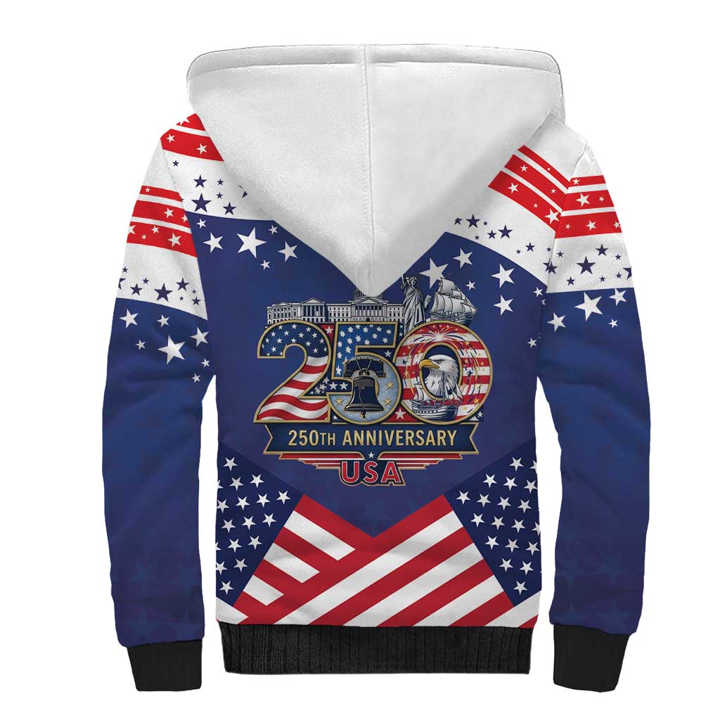 USA 250 Years of Freedom Sherpa Hoodie All American Pride