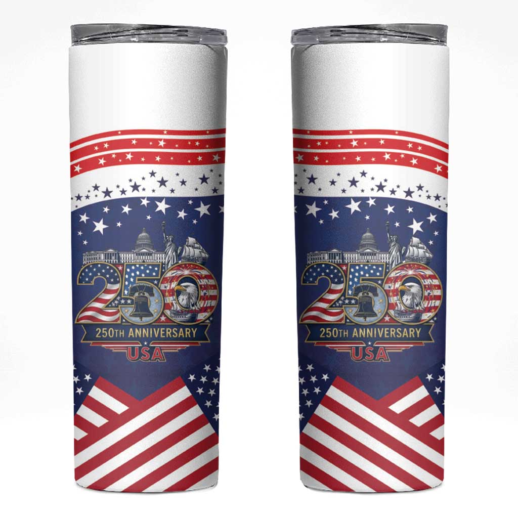 USA 250 Years of Freedom Skinny Tumbler All American Pride