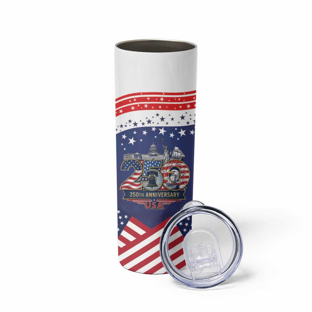 USA 250 Years of Freedom Skinny Tumbler All American Pride