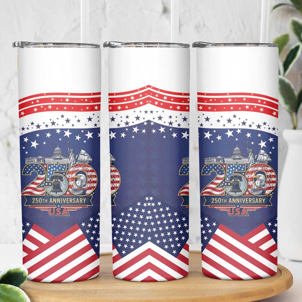 USA 250 Years of Freedom Skinny Tumbler All American Pride